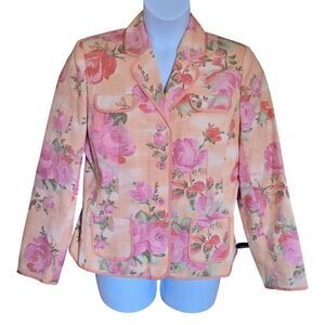 Floral Print Blazer By Peach Pink flower power cottagecore fairycore grannycore